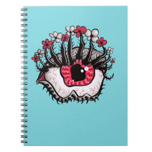 Caderno Espiral Arte psicadélico psicótico assustador do