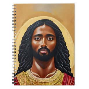 Caderno Espiral Arte Religiosa Cristo de Jesus Africano Negro