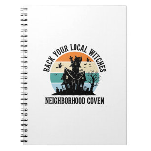 Caderno Espiral Arte Retro de Casa Assombrada de Halloween de Brux