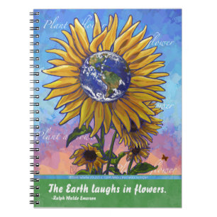 Caderno Espiral Arte Sunflower Earth