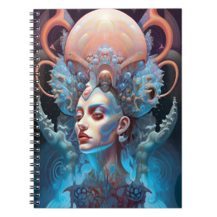 Caderno Espiral Arte surreal de Alienígena esquisita