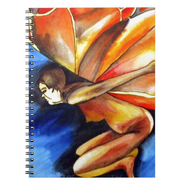 Caderno Espiral Arte surreal original de fantasia da menina borbol (Frente)