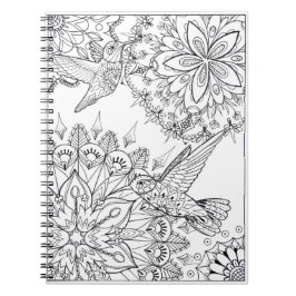 Caderno Espiral Arte tirada mão da mandala do colibri