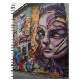 Caderno Espiral Arte Urbana em Edifício Abandonado