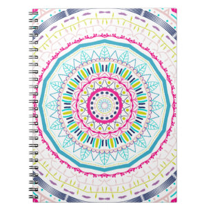 Caderno Espiral Arte Vibrante e Colorida de Mandala