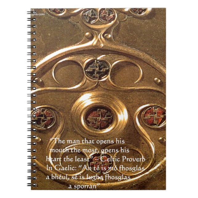Caderno Espiral Artefato Celta e Presentes e Cartões (Frente)