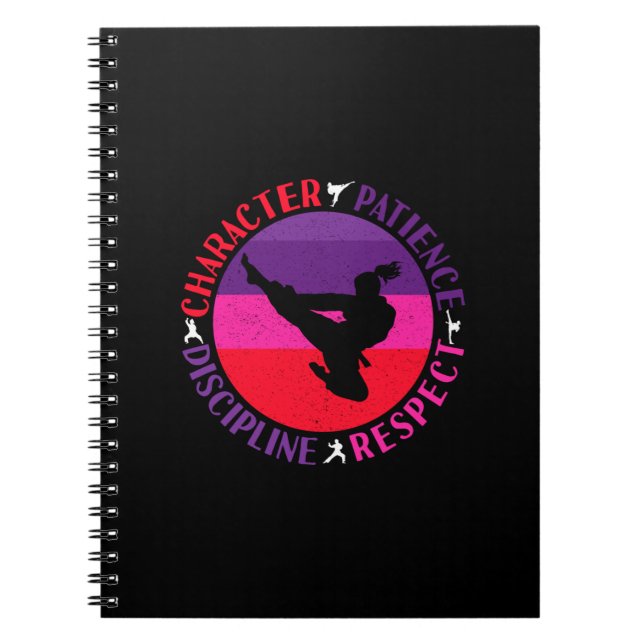 Caderno Espiral Artes Marciais Valores Fundamentais - Caratê (Frente)