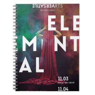 Caderno Espiral Artes verticais elementares mostram notebook Poste