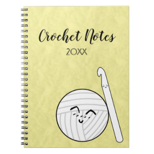Caderno Espiral Artesanatos de Gancho Crochet e Fios de Cartoon