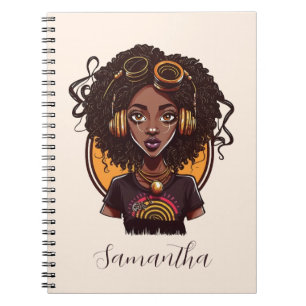 Caderno Espiral Artista Afro Mulher