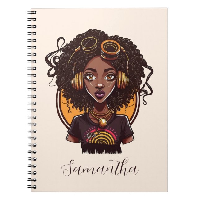 Caderno Espiral Artista Afro Mulher (Frente)