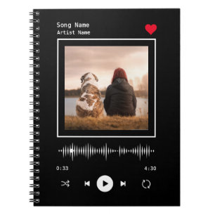 Caderno Espiral Artista e Música Personalizada Foto