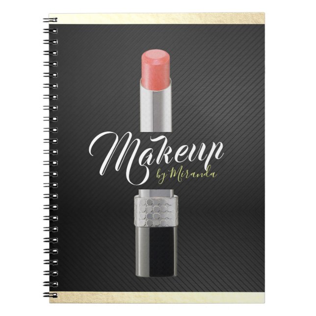 Caderno Espiral Artista moderno Stylist Beauty Salon Lipstick (Frente)