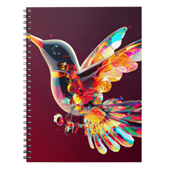 Caderno Espiral Artistic hummingbird  (Frente)
