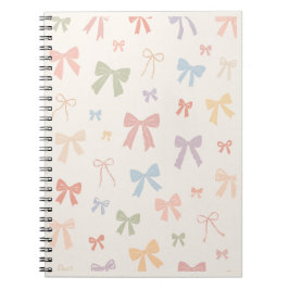Caderno Espiral Artistic Pastel Bow Pattern Notebook