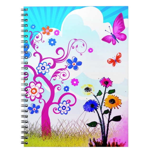 Caderno Espiral Artsy Flowers (Frente)