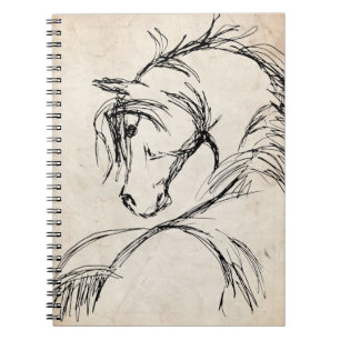 Caderno Espiral Artsy Horse Sketch