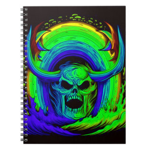Caderno Espiral Artsy Skull Design