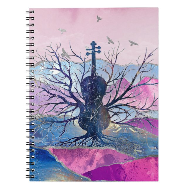 Caderno Espiral Árvore da música do violino (Frente)
