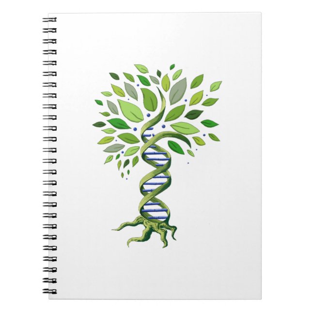 Caderno Espiral Árvore da Vida DNA Genética Ambiente Biológico (Frente)