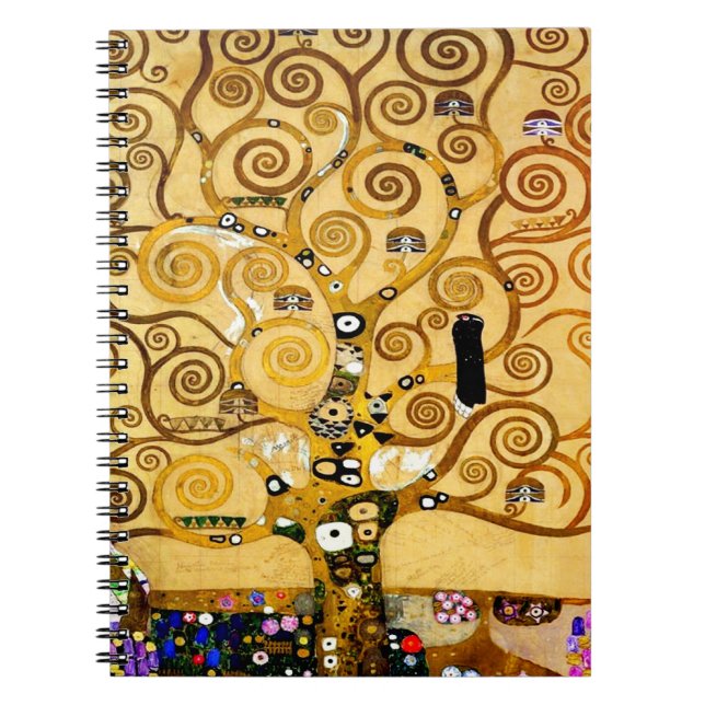 Caderno Espiral Árvore da vida Gustav Klimt Nouveau (Frente)