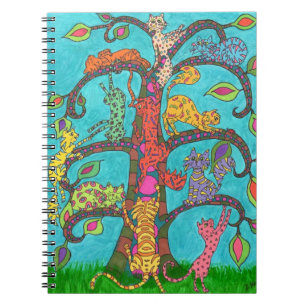 Caderno Espiral Árvore de Gatos da Vida