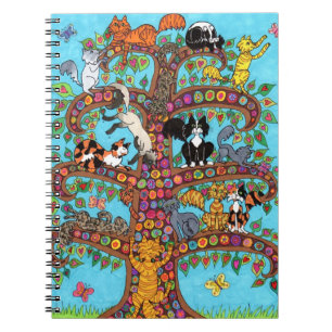 Caderno Espiral Árvore de Gatos da Vida 2