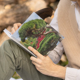 Caderno Espiral Árvore de Mapeamento Japonês Preto e Vermelho