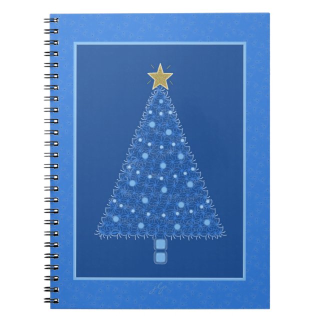 Caderno Espiral Árvore de Natal Azul (Frente)