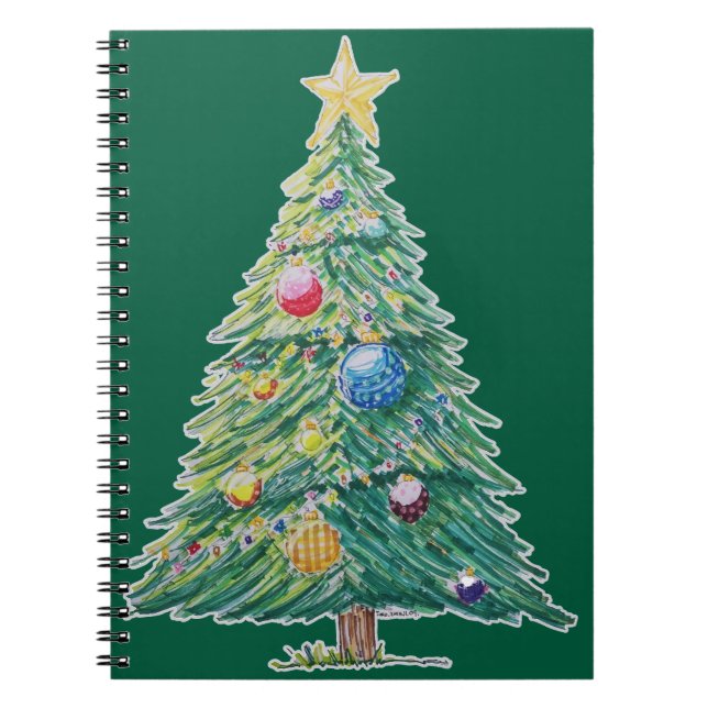 Caderno Espiral Árvore de Natal Colorida (Frente)
