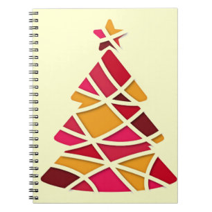 Caderno Espiral Árvore de Natal com arte moderna elegante