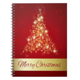 Caderno Espiral Árvore de Natal Elegante brilhante