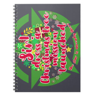 Caderno Espiral Árvore de Natal, missão, exército