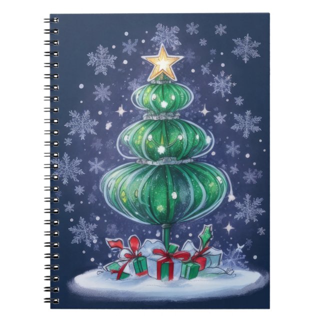 Caderno Espiral Árvore de Natal Moderna (Frente)