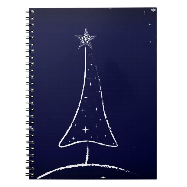 Caderno Espiral Árvore de Natal Moderna Abstrato (Frente)