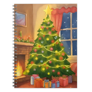 Caderno Espiral Árvore de Natal Pintura Feliz Natal