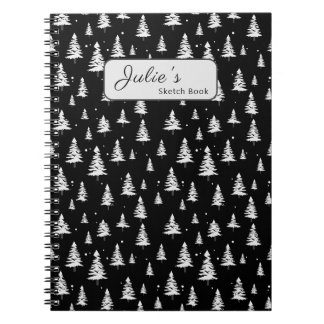 Caderno Espiral Árvore de Natal Preta e Branca