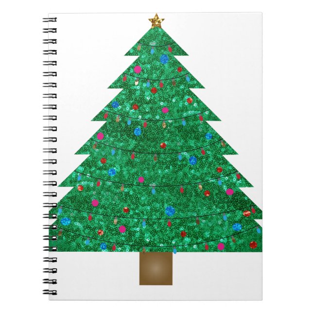 Caderno Espiral árvore de natal sequencial (Frente)