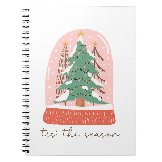 Caderno Espiral Árvore De Presente Do Xmas É A Época (Frente)