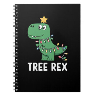 Caderno Espiral Árvore Divertida Rex Natal Dinossauro Festa Piada