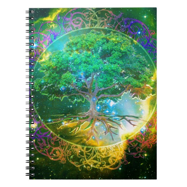 Caderno Espiral Árvore do bem-estar da vida (Frente)