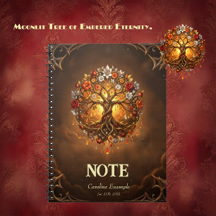 Caderno Espiral Árvore Enluarada de Eternidade Embrenhada.