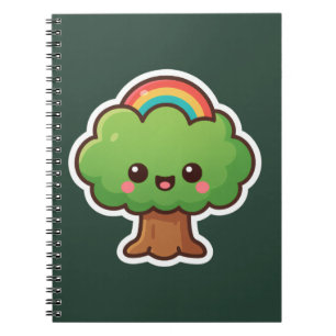 Caderno Espiral Árvore Kawaii Amigável