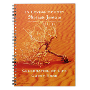 Caderno Espiral Árvore no Deserto Celebração da Vida de Guest B