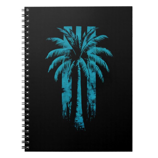Caderno Espiral Árvore Tropical de Palma de Vacinação Tropical de  (Frente)