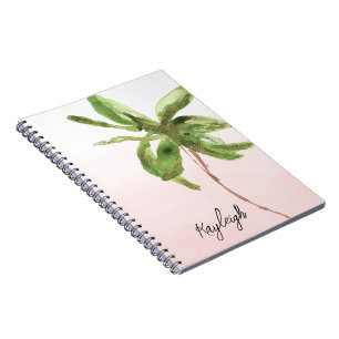 Caderno Espiral Árvore verde Dourada, rosa, rosa