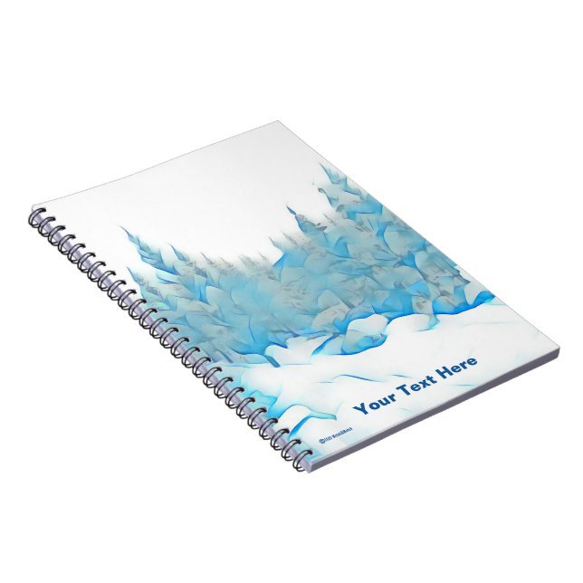 Caderno Espiral Árvores Azuis Neves (Lado Direito)