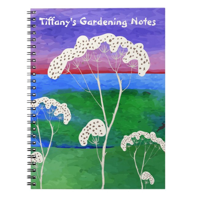 Caderno Espiral Árvores brancas personalizadas (Frente)