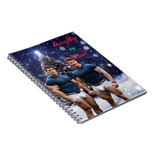 Caderno Espiral Árvores de Natal brilhantes do SlipperyJoe dois mu