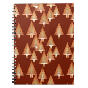 Caderno Espiral Árvores de Natal metálicas modernas - cobre